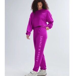 Savage X Fenty Women's Purple Sweatpants & Sweatshirt *sold as a set*